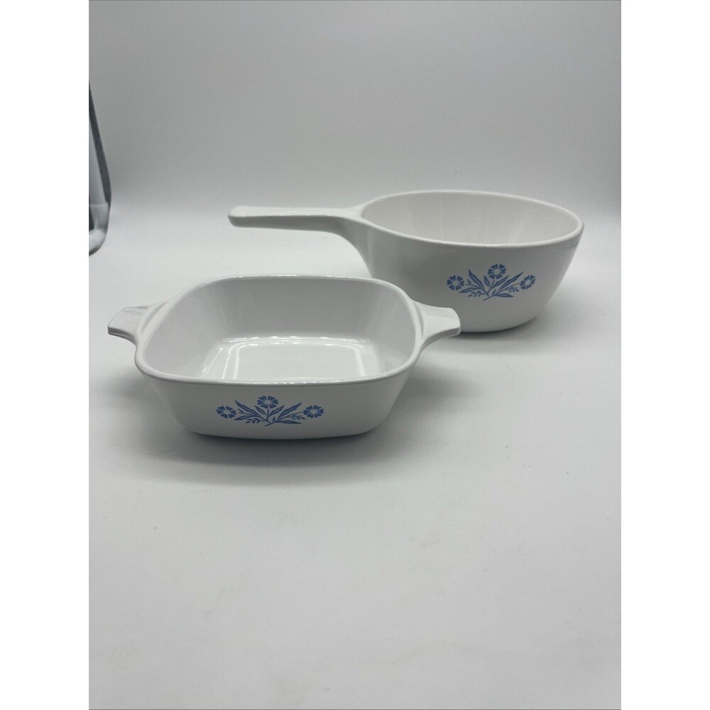 Corning Ware Blue Cornflower Dishes, P-81-B, P-41-B, No Lids